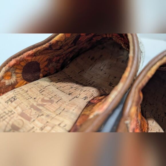 KORKS Women's Nora Clog Tan Crochet Overlay Slip On Wooden Platform Shoes 8 Boho - Picture 8 of 15